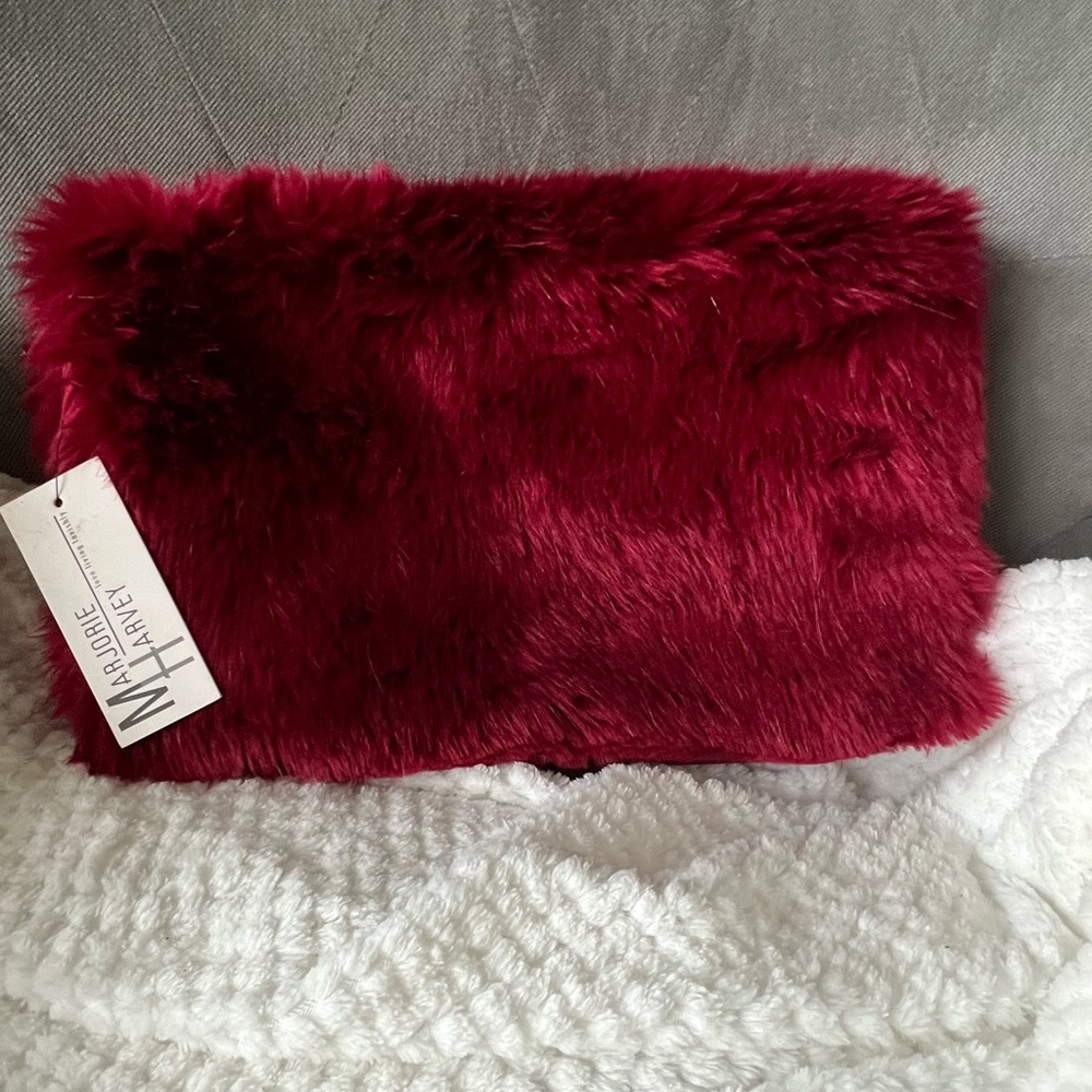 Marjorie Harvey Burgundy Muff Clutch Handbag